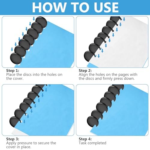 Supkiir 36Pcs Discbound Expansion Discs, (2",1-3/8",1") Black Plastic Book Binding Discs, Binder Rings Disc Notebook Disc Binder System for DIY Notebooks Planner Scrapbooking Supplies - Image 6