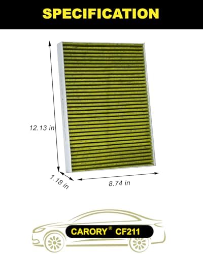 CARORY Cabin Air Filter w/Activated Carbon for Audi Q5 (2018-2025), A4 (2017-2023), RS5 (2018-2025), A5 (2018-2023), A6 (2023), Q7 (2017-2025), S4 (2018-2025), Porsche Cayenne, OE# 4M0-819-439, CF211 - Image 2