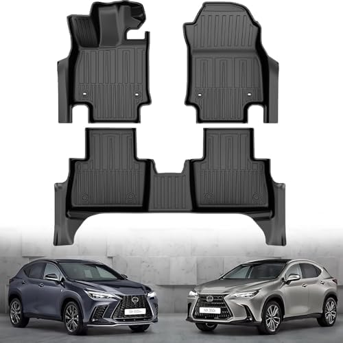 Original Floor Mats for 2022-2025 Lexus NX NX250/ NX350/ NX350h - Custom Fit All Weather TPE Heavy Duty Car Mats 1st and 2nd Row for NX Accessories by IKABEVEM