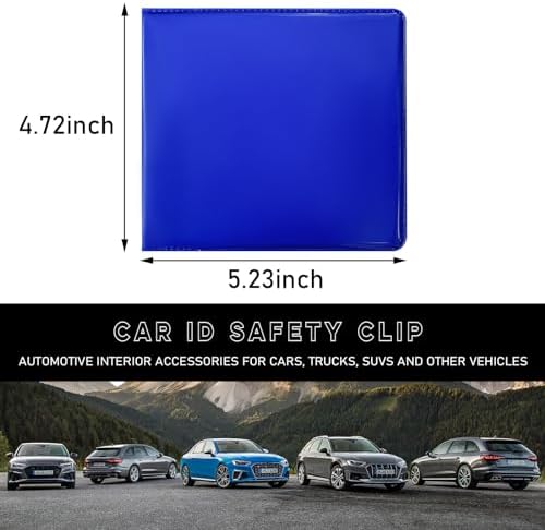Ziciner Car Registration and Insurance Holder, 5.2"× 4.7" Premium Auto Glove Box Organizer with Closure, Essential Vehicle Document Holder for Card, Driver License (Blue) - Image 2