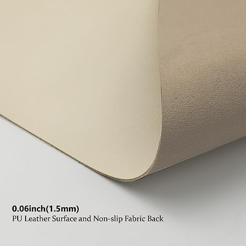 Leather Desk Mat - Non-Slip PU Desk Pad for Office and Home - Desk Organization and Accessories - Ideal for Large Mouse Pad and Desk Mats on Top of Desks (Beige,36"x 17") - Image 4