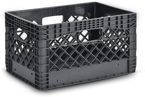 Juggernaut 6 Pack 24 Quart Storage Crate, Milk Crate Plastic Basket - Image 7