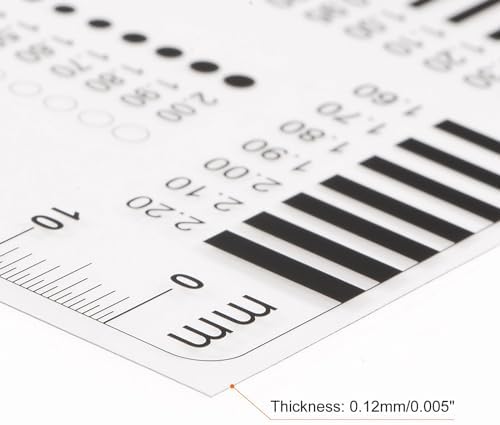 HARFINGTON High Precision SEC Size Estimation Chart 80mm Transparency Flaw Detection Film Ruler for Diameter and Line Width Defects Measuring - Image 4
