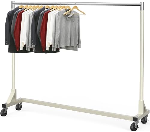Simple Houseware Industrial Grade Z-Base Garment Rack, 63" W/500Lb, Gray by SimpleHouseware