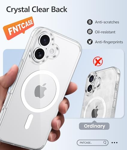 FNTCASE for iPhone 16 Plus Case Clear, Fit for Magsafe, Screen Protector - Image 6