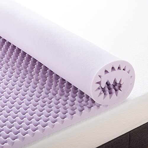 Best Price Mattress 1.5 Inch Egg Crate Memory Foam Mattress Topper with Soothing Lavender Infusion, CertiPUR-US Certified, Dorm Essentials, King - Image 5