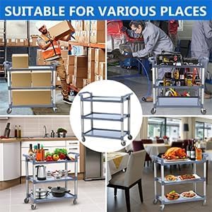 3-Tier Plastic Service Utility Cart - Image 6