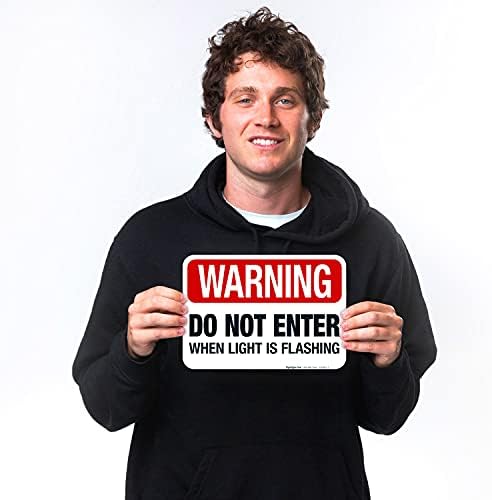 Warning Do Not Enter When Light is Flashing Sign, - Image 4