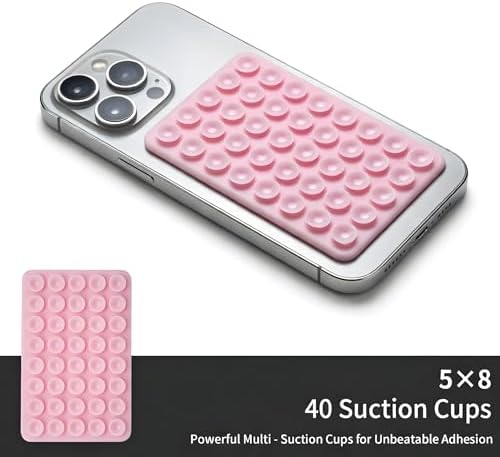 SHENGXIN 2 Pack Silicone Double-Sided Suction Grip – 40 Cups per Side, Strong Hold for iPhone, Galaxy, Pixel, Android – Hands-Free for Selfies & Videos(Chalk Pink) - Image 3