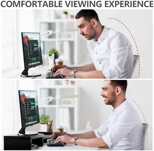 TAVR Monitor Stand Riser, Office Desktop Organizer Stand for 2 Monitors - Image 5