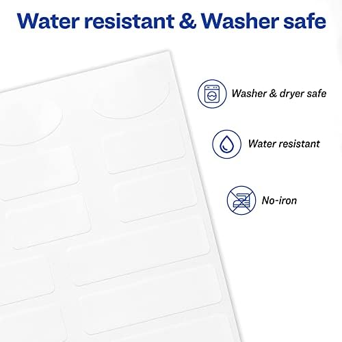 Avery® No-Iron Fabric Labels, Assorted Shapes and Sizes, Washer and Dryer-Safe, White, Non-Printable, 45 Labels Per Pack, 90 Total (2-Pack of 40700) - Image 3