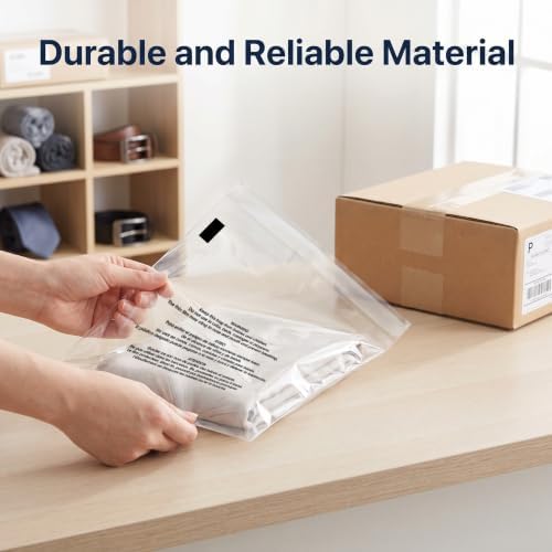5” X 7” (1000 Count) Self Seal Clear Poly Bags with Suffocation Warning - Image 7