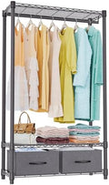 IZEUK Heavy Duty Garment Rack Wire Clothes Rack for Hanging Clothes (Dark Grey, 3 Tier with 2 box, 15.7" D x 35.5" W x 72.4" H) by IZEUK