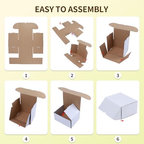 WIFTREY 12x6x4 White Shipping Boxes Set of 20, Small Corrugated Cardboard Mailer Box 12 x 6 x 4 for Packaging Small Business - Image 6