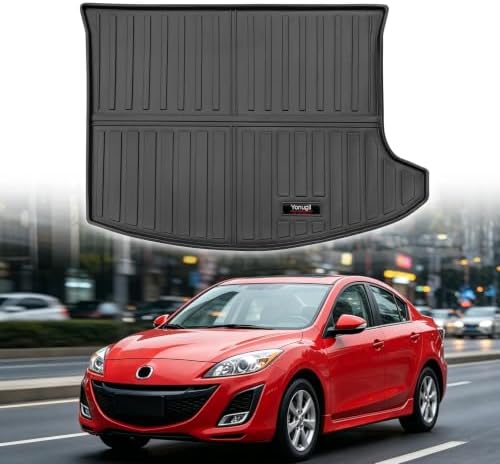 Custom Car Cargo Mats Trunk Liner All Weather TPE for 2010-2013 Mazda 3 Sedan Accessories (for 2010-2013 Mazda 3 Sedan) (Not Hatchback) by Yonugli