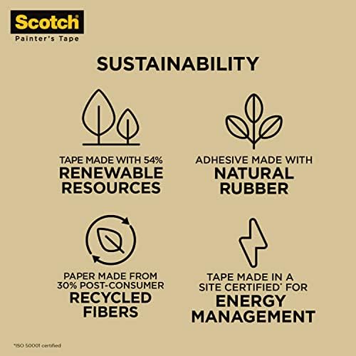 Scotch General Purpose Masking Tape, Tan, Tape for Labeling, Bundling and General Use, Multi-Surface Adhesive Tape, 1.41 Inches x 60 Yards, 1 Roll - Image 2