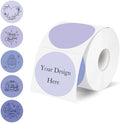 2 Inch Round Thermal Label Stickers, Purple Circle Thermal Stickers Labels, Direct Thermals Printer Label for Logo Design-300 Sheets/1 Roll by Unknown