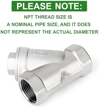 TAISHER 1Pcs 304 Stainless Steel 3/8" BSP Female WYE Y Strainer Mesh Filter Valve CF8 WOG 800 - Image 3