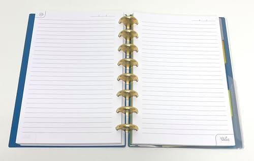Talia Discbound Notebooks, Planner, Customizable, With 1" Gold Discs (Deep Lake Blue, Junior (5.5in x 8.5in)) - Image 2
