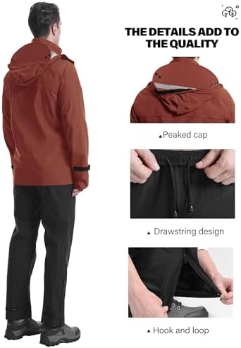 iCreek Rain Suit Waterproof Breathable Lightweight 2-Piece Rain Gear Unisex - Image 5