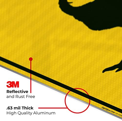 Ostrich Crossing with Graphic Sign, - Image 5
