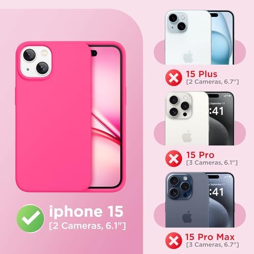 GolbinBox Magnetic for iPhone 15 Case, Silicone Cover, Hot Pink - Image 2