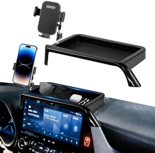 Car Phone Holder Fit for Toyota Highlander 2020-2025 w/Dash Tray Storge Box Organizer-Cell Phone Mount for Highlander Accessories 8 inch Touch Screen 360 Degree Rotation (NOT FIT 12.3 inch) by Unknown