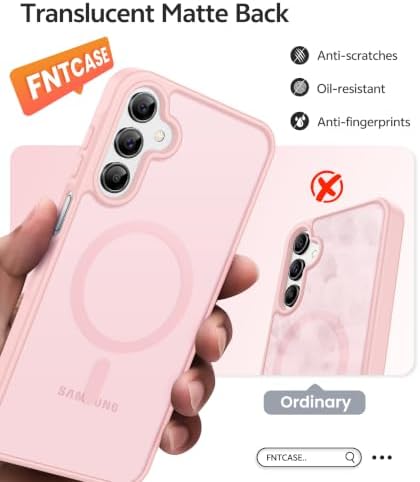 FNTCASE for Galaxy A15 5G Phone Case, Screen Protector, Light Pink - Image 6
