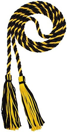 Tassel Depot Graduation Honor Cord - Black/Gold - Every School Color Available - Made In Usa by TasselDepot
