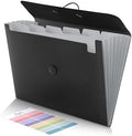 SKYDUE Expanding File Folder with 7 Pockets, Accordion File Organizer, Folders for Documents, Portable Receipt Paper Organizer, Letter Size Filing Folder School Office Supplies, Black by SKYDUE