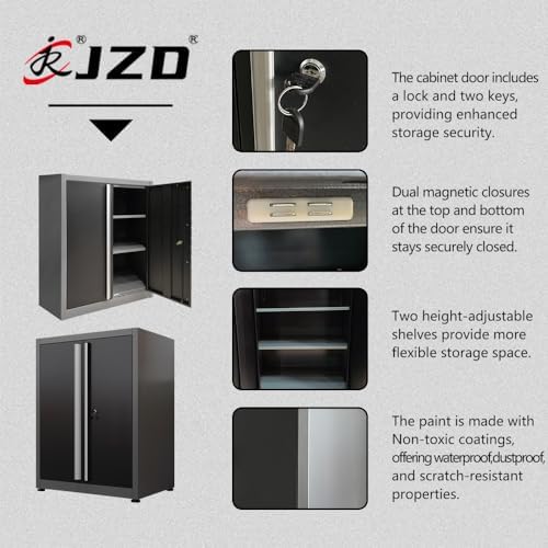 JZD Free Standing Garage Tool Storage Cabinets and Workbench with Lockable Cabinets, for Auto Repair Shop, Workshop - Image 6