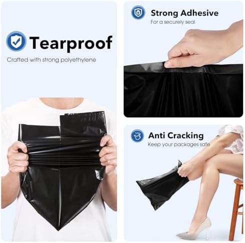 Fuxury 10x13" Poly Mailers 2000Pcs,Bulk Shipping Bags For Clothing,Black - Image 3