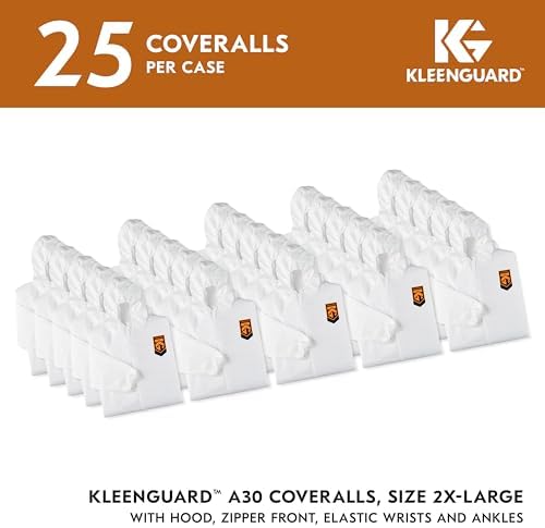 Kleenguard A30 Breathable Splash and Particle Protection Coveralls (46115), REFLEX Design, Hood, Zip Front, Elastic Wrists & Ankles (EWA), White, 2XL, 25 / Case - Image 2