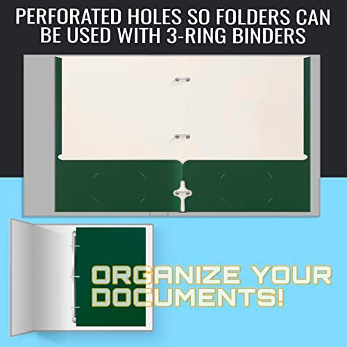 Better Office Products Two Pocket Portfolio Folders, 50-Pack, Dark Green, Letter Size Paper Folders, 50 Pieces, Hunter Green - Image 5