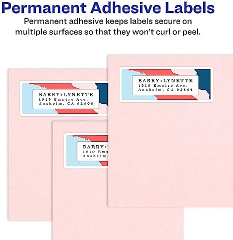 Avery Printable Address Labels with Sure Feed, 1" x 2-5/8", Glossy Clear, 300 Blank Mailing Labels for Laser and Inkjet Printers (6521) - Image 5