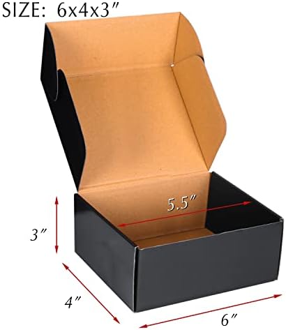 6x4x3 Black Cardboard Boxes - 30 Pack Small Shipping Boxes for Small Business Mailing, Corrugated Packaging - Image 2