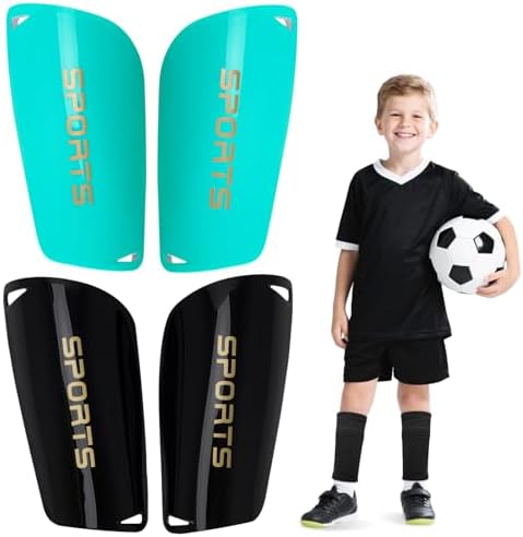 Kids Soccer Shin Guards 2 Pairs Slip-in Youth Shin Pads for Boys Girls, Lightweight PP+EVA Soccer Protective Gear Fits with Shin Guard Sleeves(not Included), Toddler to Teen Sizes Multiple Colors by Unknown