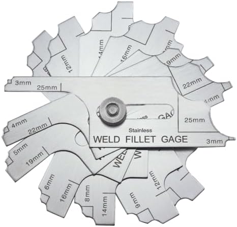 7piece Fillet Weld Set Gage 7PCS RL Gauge Welding Inspection Test Metric by Unknown