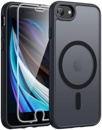 FNTCASE for iPhone SE Case 2022(3rd)/2020(2nd), iPhone 8/7 Case, Black by FNTCASE