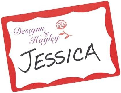 Avery Customizable Name Tags, 2-1/3" x 3-3/8", White with Red Border, 100 Removable Name Badges (05143) - Image 4