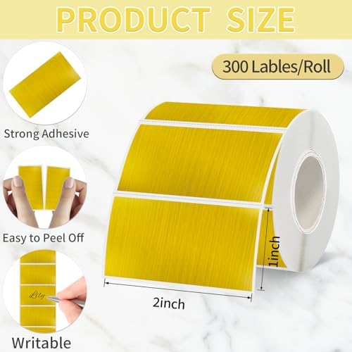 2''x1'' Holographic Direct Thermal Barcode Labels,Self-Adhesive Thermal Printer Stickers for Address Design DIY Logo Business（Brushed Gold） - Image 2