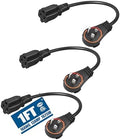 DEWENWILS 1FT 360° Rotating Flat Plug Extension Cord,16/3 Gauge, 3 Pack by DEWENWILS