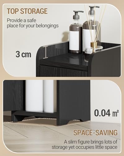 Hzuaneri Bathroom Storage Cabinet, Small Corner Floor Cabinet with 2 Doors - Image 7