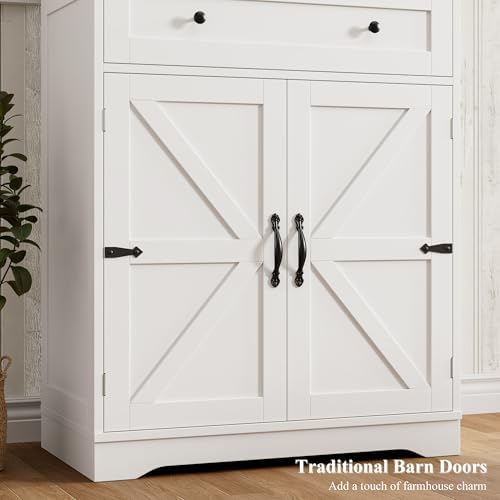 HOSTACK 71" Kitchen Pantry Storage Cabinet, Farmhouse Pantry Cabinet, White - Image 7