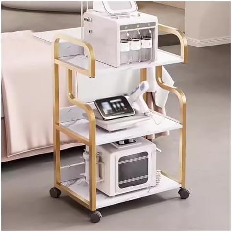 Gold 3-Tier Beauty Rolling Cart, Esthetician Machine Mobile Cart for Salon by Unknown