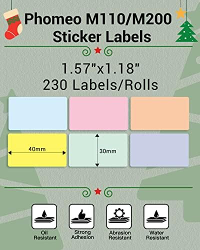 Phomemo Color Labels 6 Rolls,1.57"x1.18", Use for M110/M100/M220, 1380 PCS - Image 2