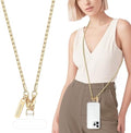 MOUTAKEY Metal Cell Phone chain Crossbody Phone lanyard with 2 Tether Tabs Detachable iPhone Chain Crossbody Strap,Non-rusting,Solid,iPhone Lanyard for Women Girls Travel Shopping Party Camping by MOUTAKEY