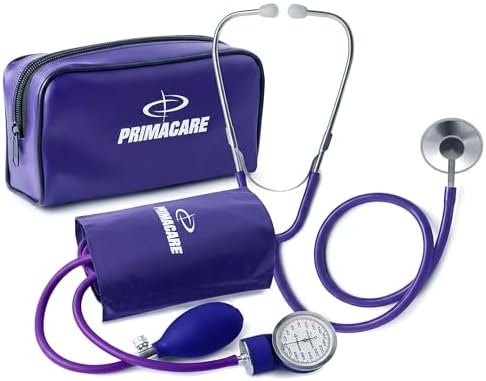 PrimaCare DS-9197-PU Manual Blood Pressure Cuff with Stethoscope, Purple by Primacare