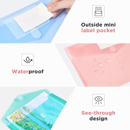 Sooez 36 Packs Plastic Envelopes Plastic File Folders, Document Organizer - Image 6