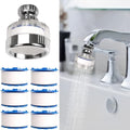 7Pcs Sink Water Filter with Filter Elements Set, Universal Sink Faucet Filter 360°Rotating, Sink Faucet Filter Removes Fluoride Hard Water, Tap Water Filter for Home Kitchen Sink by Dexspoeny